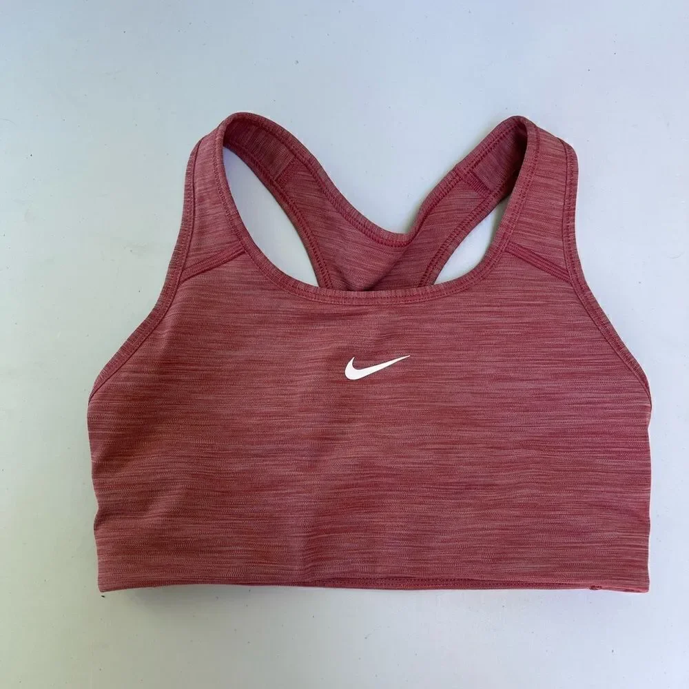 Nike Women's Womens Swoosh Dri Fit Racerback Sports Bra Brown Size Small